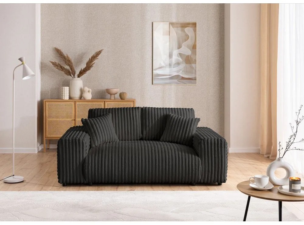 Tmavosivá menčestrová pohovka 178 cm Justin – Ropez