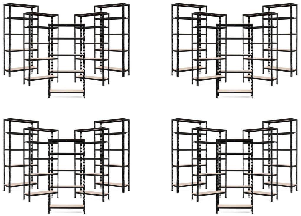 Balíček 20xSUPER EKO HIT - Policový regál Trestles RNDU-KUI 1800x900x300, nosnosť 875 kg, 5 políc Farba: červená