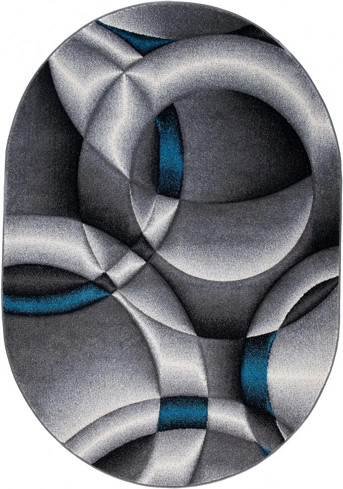 Kusový koberec Circle modrý ovál, Velikosti 80x150cm