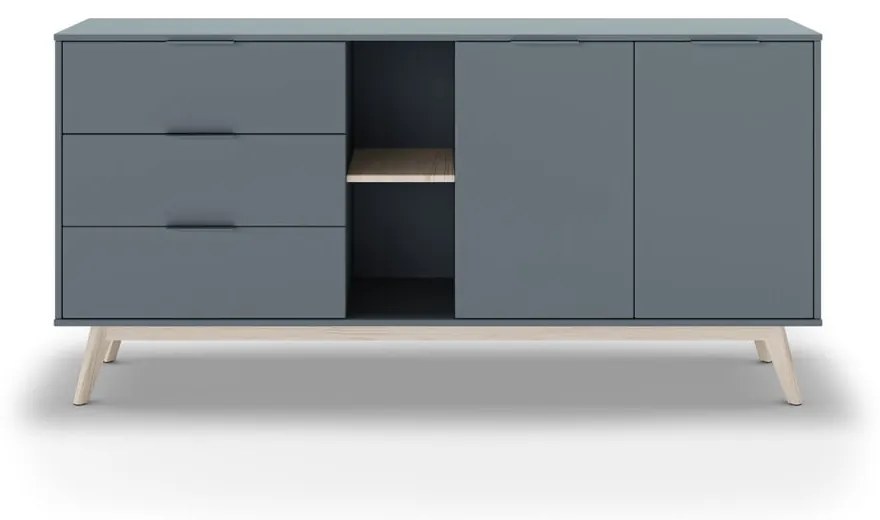 Komoda sivozelená 165x80x40 cm Pisco – Marckeric