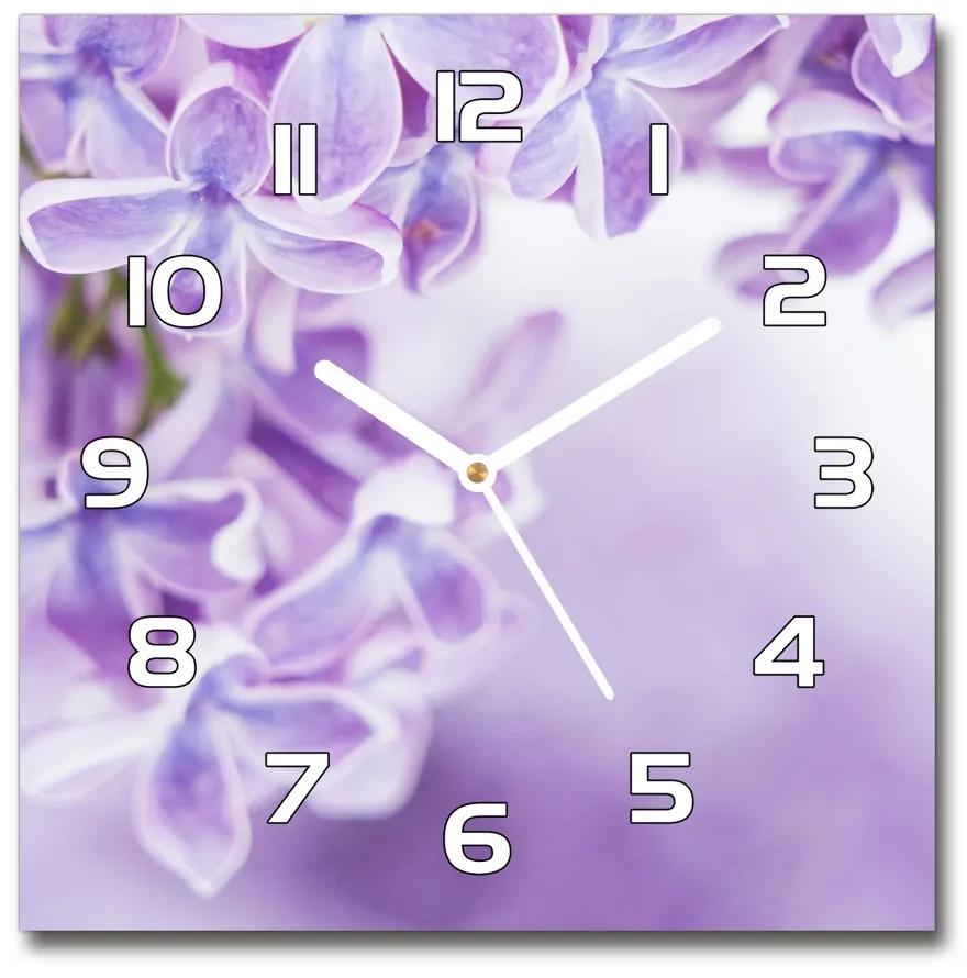 Sklenené hodiny štvorec Kvety bzu pl_zsk_30x30_f_58135324