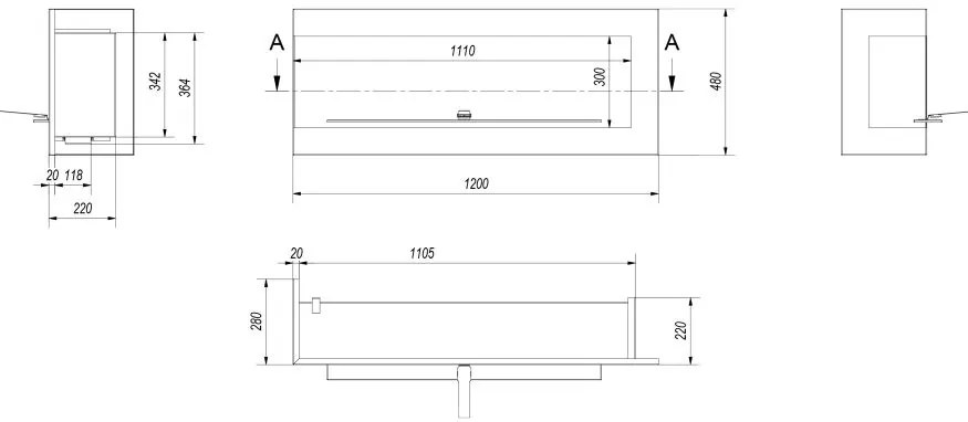 Rohový biokrb lavý Delta 1200