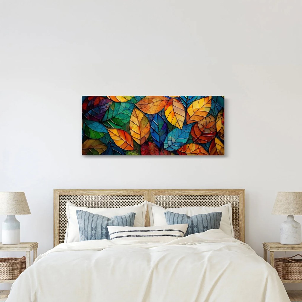 Obraz - Mozaika z listov (120x50 cm)