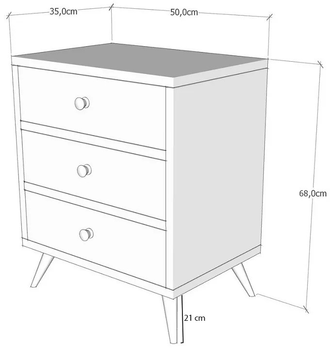 Dizajnová komoda Ehawee 50 cm vzor orech