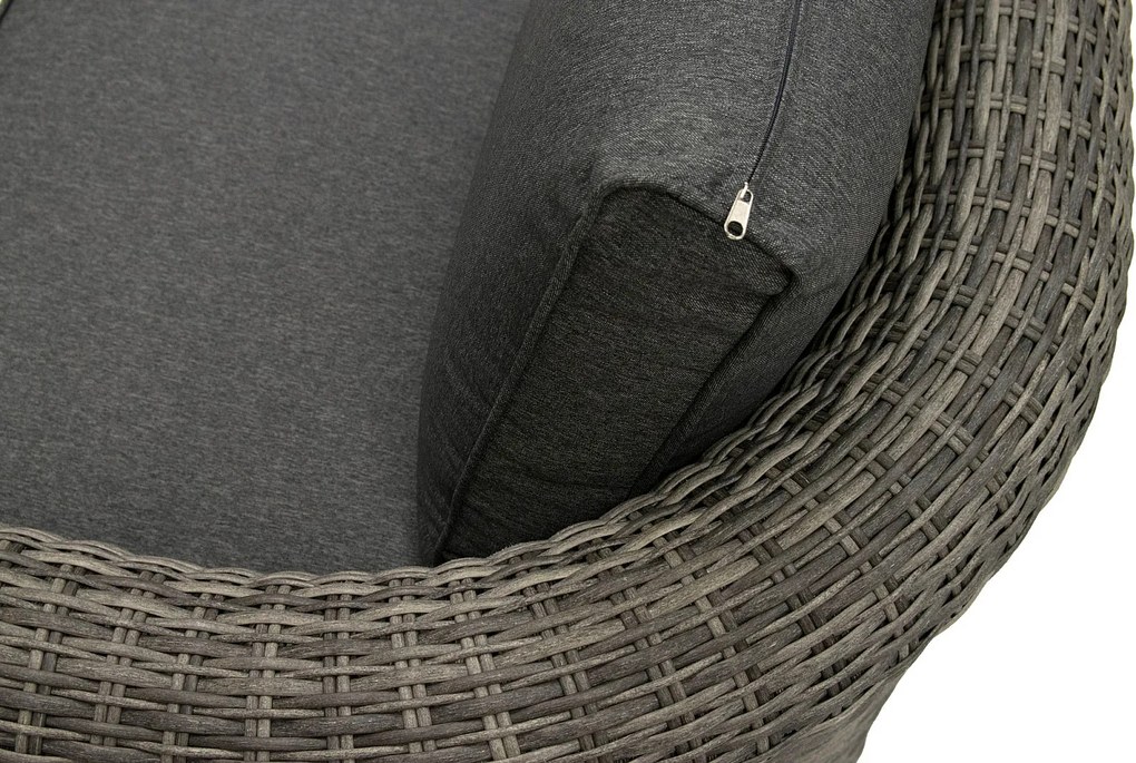 DEOKORK Ratanová lavica pre 3 osoby BORNEO LUXURY (sivá)