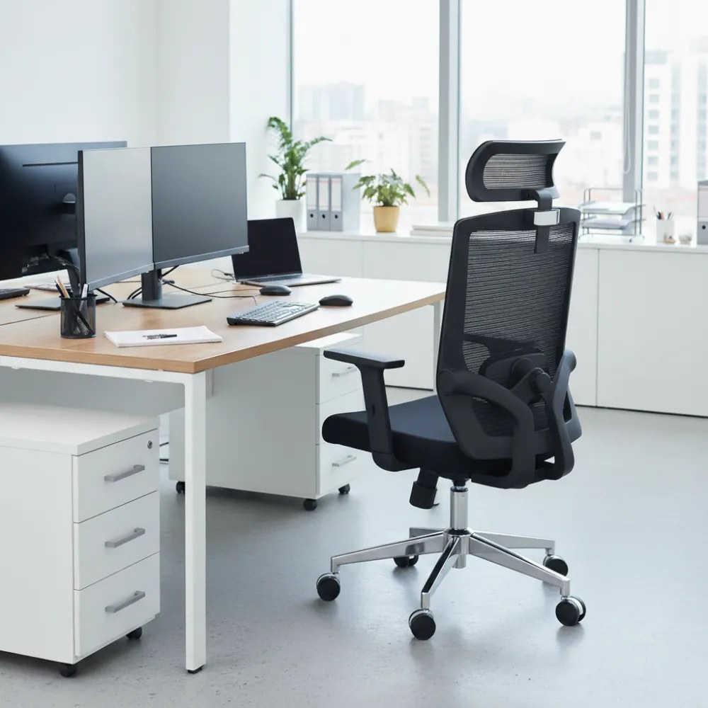 Kancelárska ergonomická stolička Neoseat BRENDA — čierna, nosnosť 150 kg