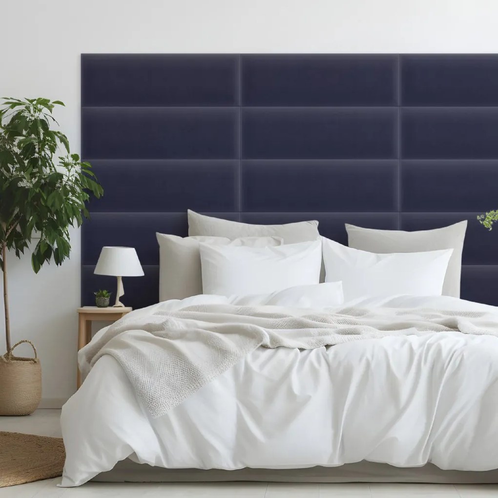 Zamatový čalúnený panel - Obdĺžnik - 80x20cm Farba: Tmavá šedofialová