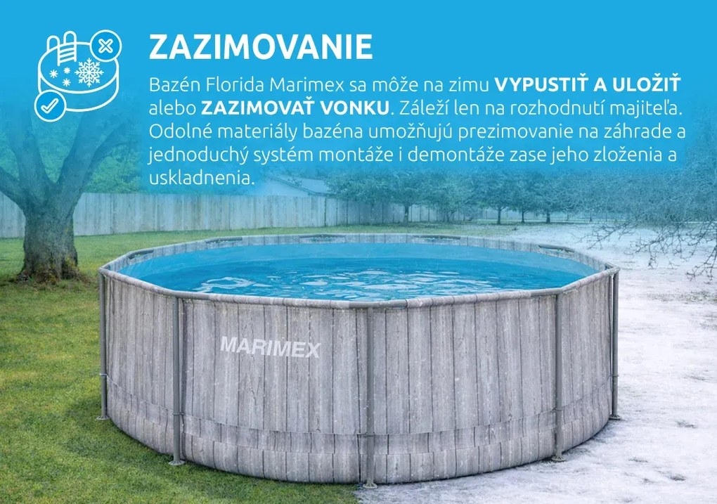 Marimex | Bazén Marimex Florida 3,66x1,22 m so zabudovaným skimmerom - motív ŠEDÉ DREVO | 10340321
