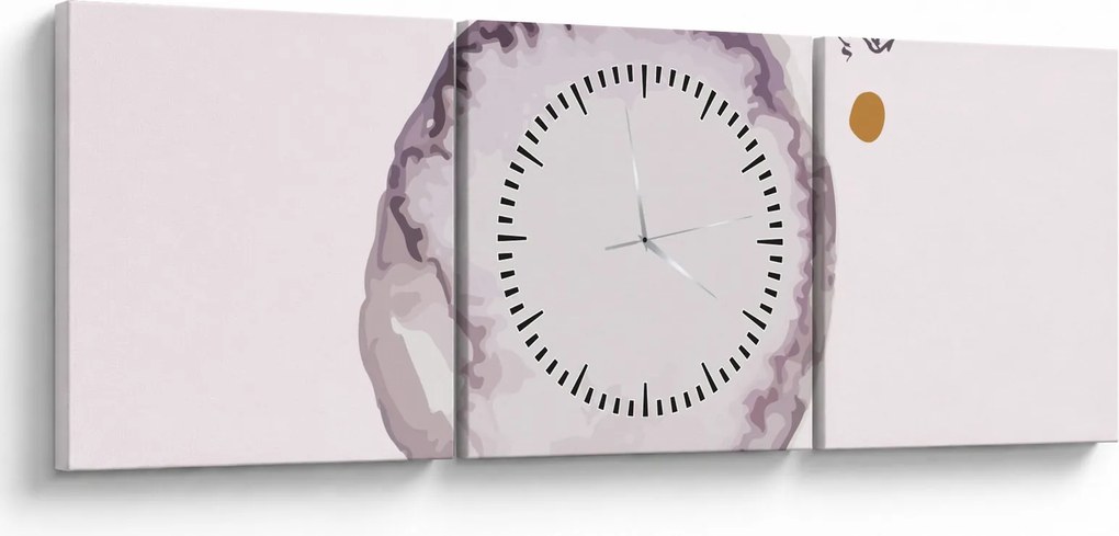Obraz - Fialový minimalizmus N⁰4 (s hodinami) (90x30 cm)