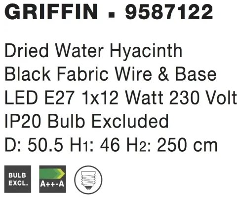Rustikálny luster Griffin 50.5 hnedá