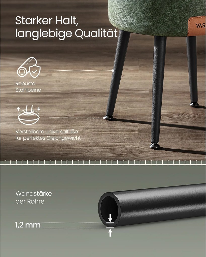 EKHO taburetka, odkladací stolík s úložným priestorom, syntetická koža, zelená