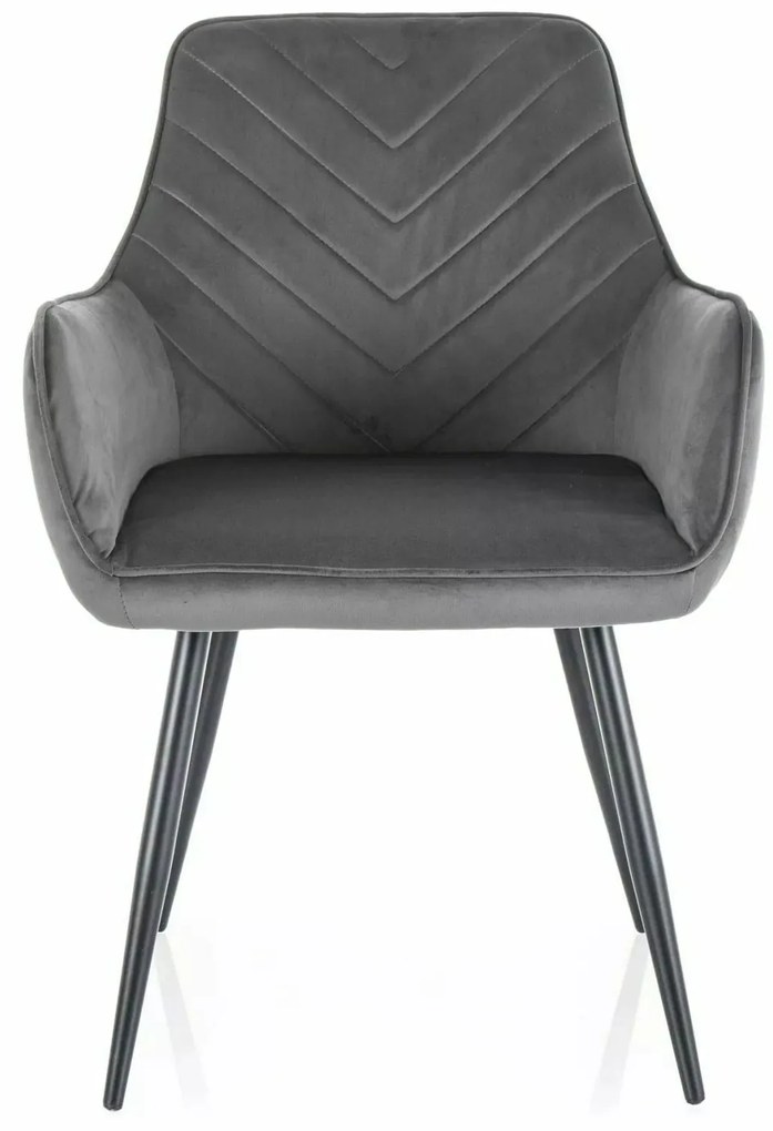 Čalouněné jídelní křeslo Fig Velvet šedé