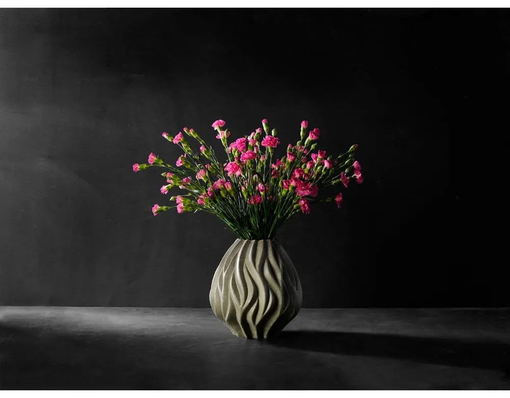 Sivá porcelánová váza Morsø Flame, výška 23 cm