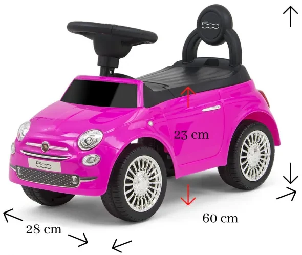 Odrážadlo FIAT 500 ružové