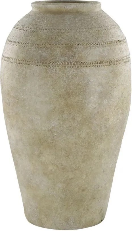 Béžová antik dekoračná terakotová váza Lourdes - Ø 30*50 cm