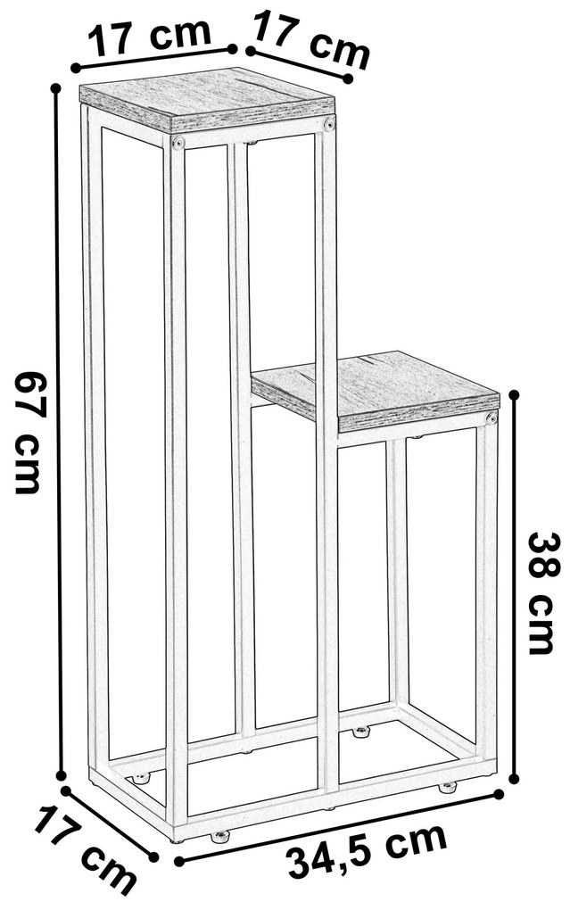 Stojan na kvety Hazel svetlohnedý/čierny