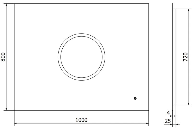 Mexen Koga, LED kúpeľňové zrkadlo s podsvietením 100 x 80 cm, 6000K, ochrana proti zahmlievaniu, 9821-100-080-611-00