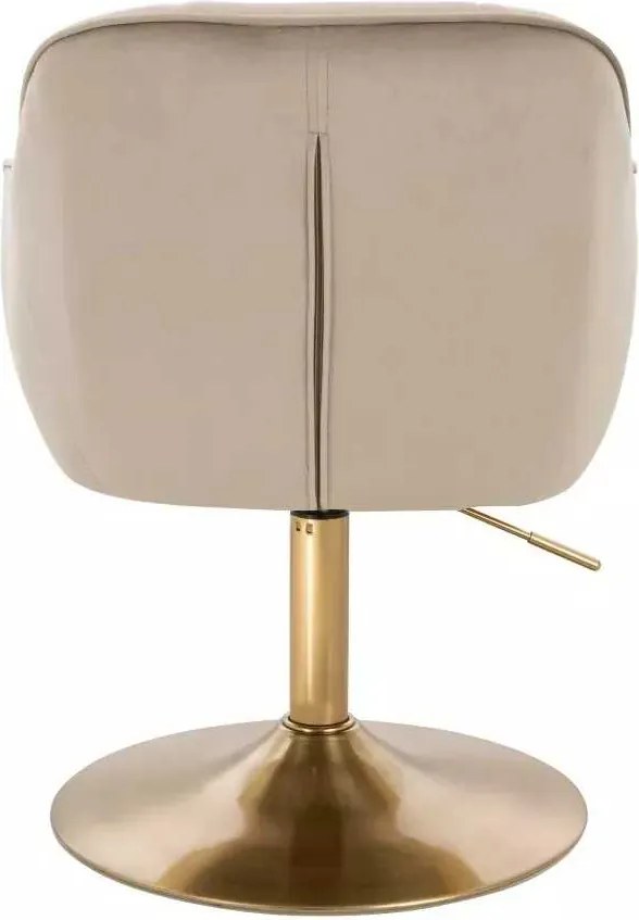 LuxuryForm DESIGN Stolička AVOLA VELUR na zlatom tanieri - latte