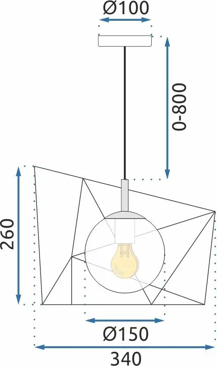 Toolight Toolight, závesná stropná lampa 1xE27 APP1022-1CP, čierna-biela, OSW-06112