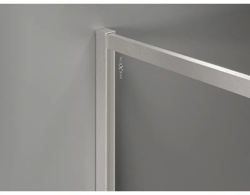 Mexen Kioto-F, sprchová zástena s rámom 120 x 202 cm, 8 mm sklo námraza, oceľový profil, 800-120-104-97-30
