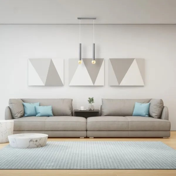 Luster na lanku TUBA 2xE27/15W/230V šedá