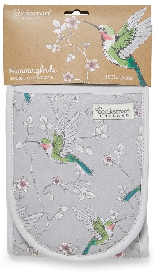Sivá dvojitá bavlnená chňapka Cooksmart ® Hummingbirds