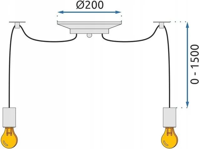 Toolight Spider, stropné svietidlo 12xE27, čierna, OSW-00020