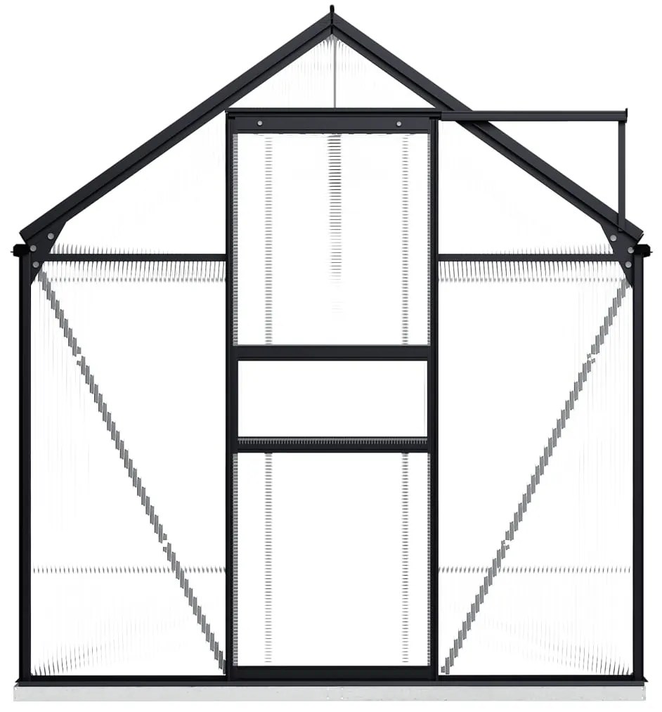 vidaXL Skleník s podkladovým rámom, antracitový, hliník 7,03 m²