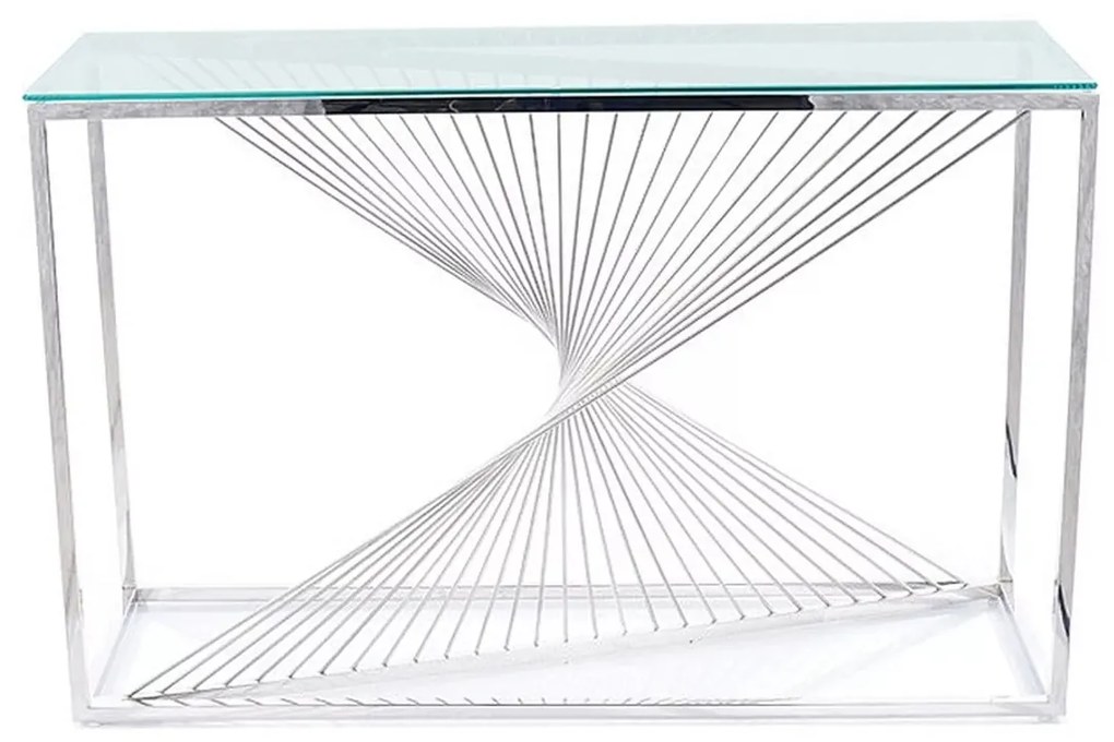 KONZOLA ZOLIA NEREZOVÁ OCEĽ CHRÓM + SKLO 120 cm