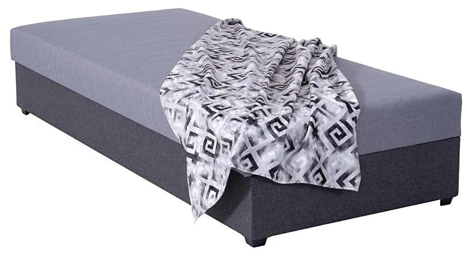 Čalúnená válenda s úložným priestorom JACOB XL nosnosť 130 kg 90x200 cm sivá