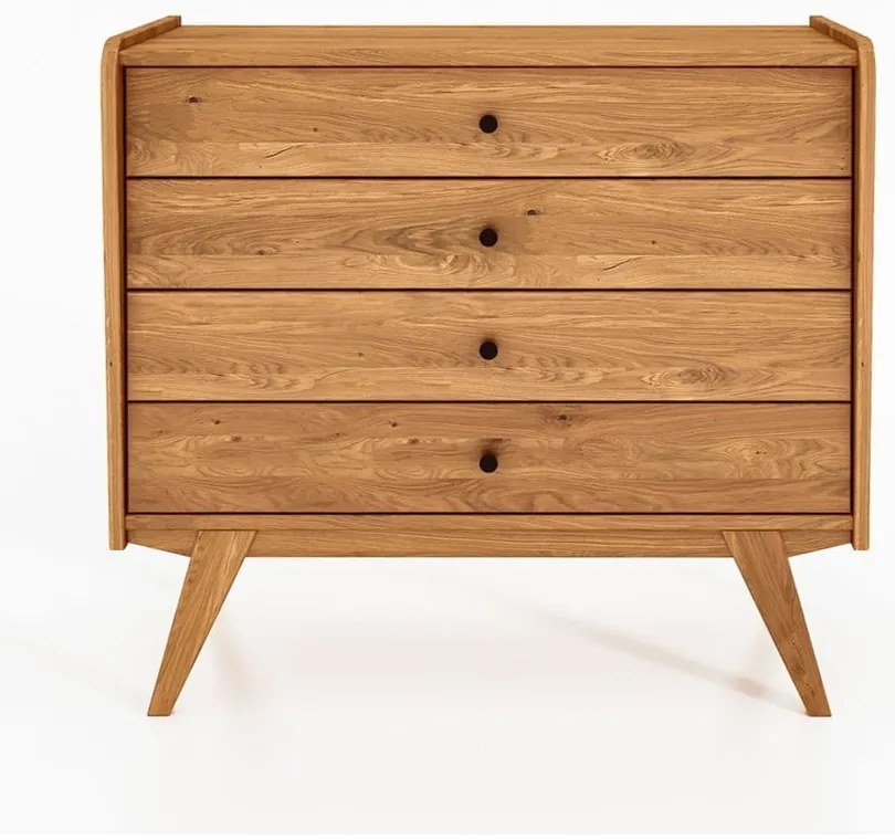 Nízka komoda z dubového dreva 100x90 cm Retro - The Beds