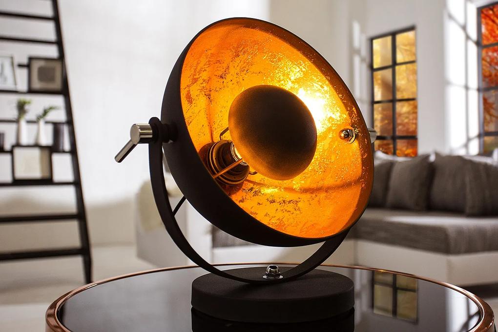 Bighome - Stolná lampa STUDI, 40 cm - čierna, zlatá