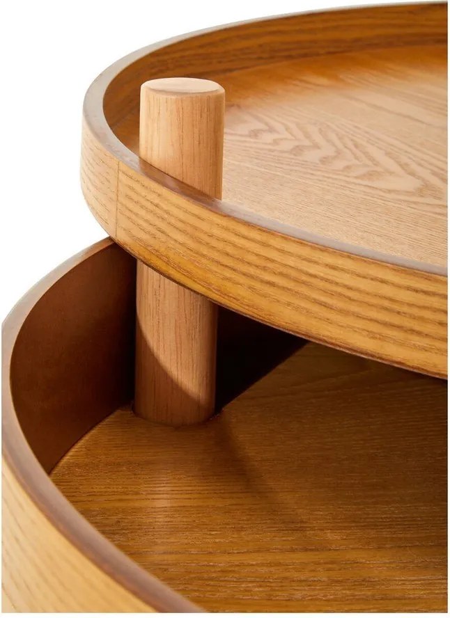 Okrúhly odkladací stolík v dekore borovice ø 60 cm Viborg – Premier Housewares