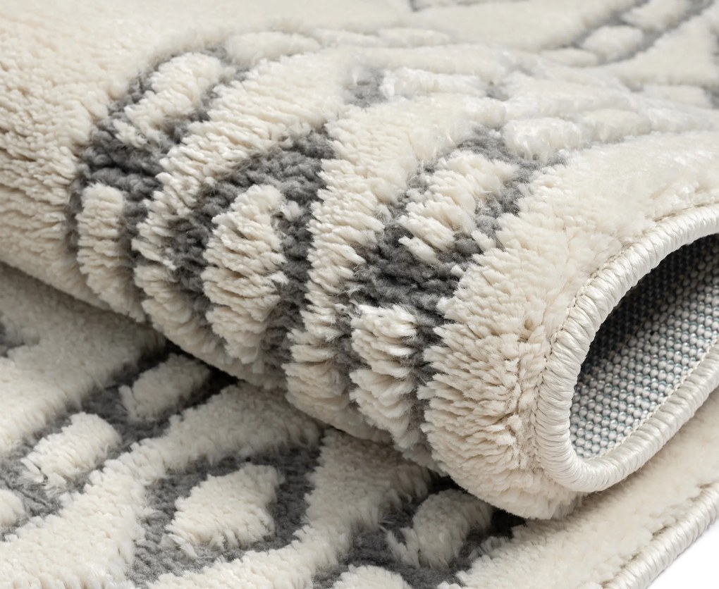 My Flair, Kusový koberec Moroccan Delight weiß, 200x290, čiernobiela, obývacia izba