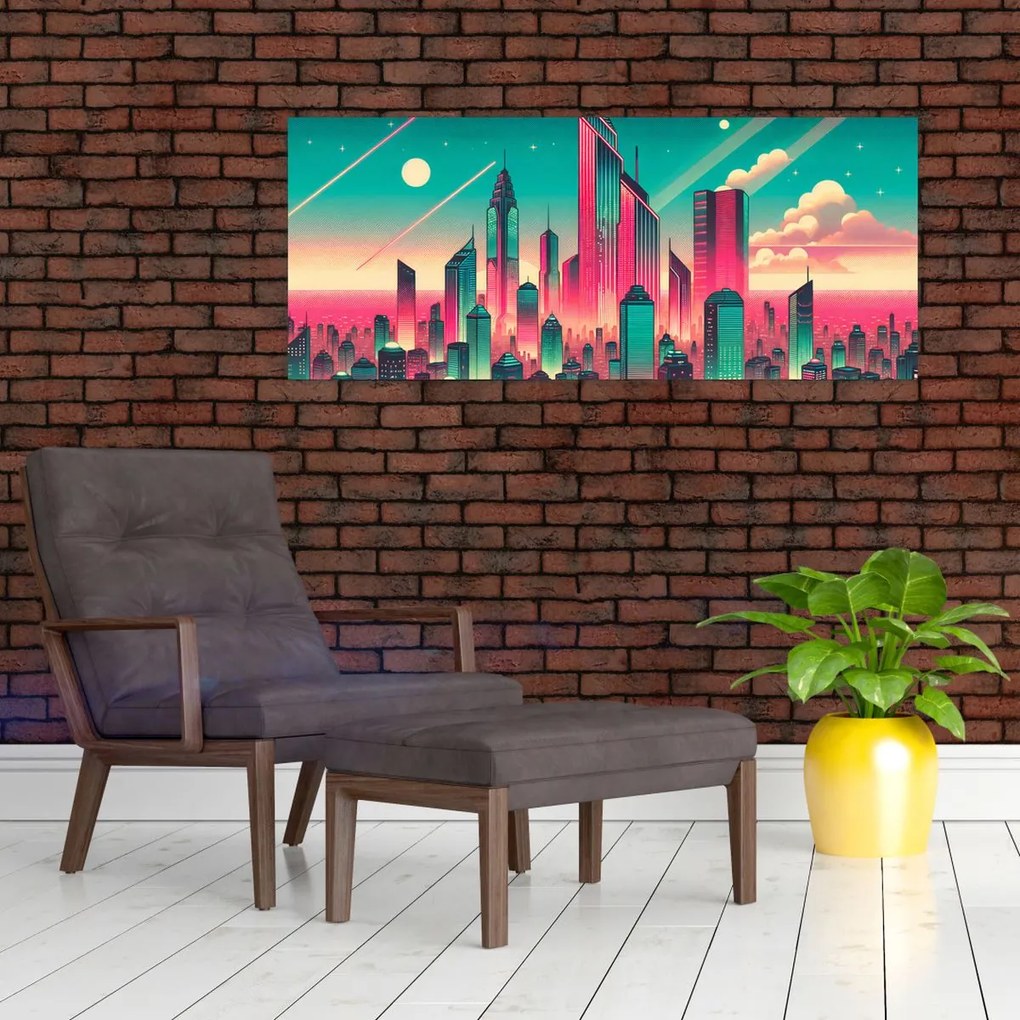 Obraz – Veľkomesto v pop-art štýle (120x50 cm)