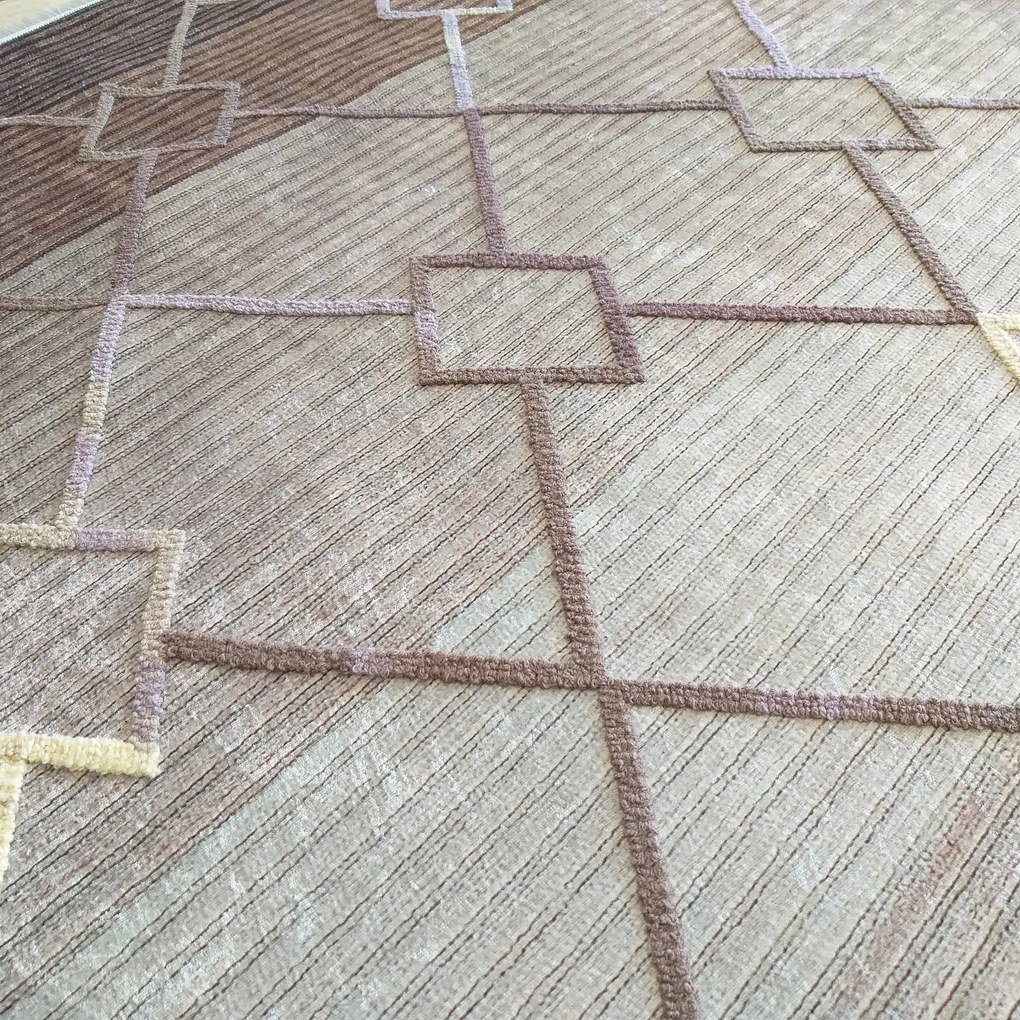 DY Hnedý protišmykový koberec Hypnotic 06 Rozmer: 80x150 cm