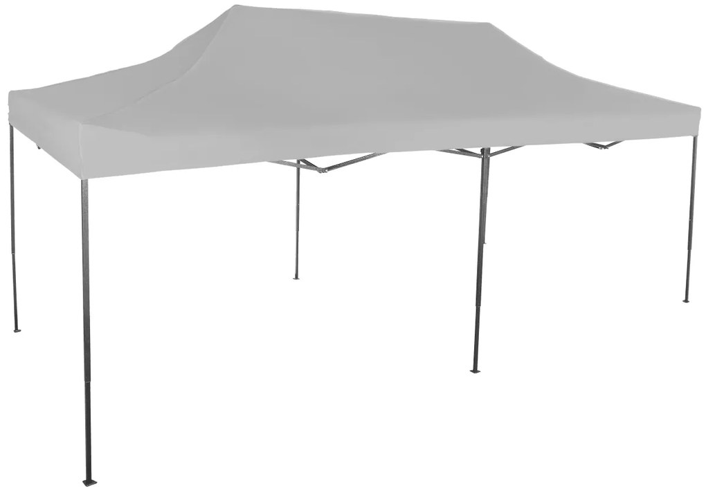 Rýchlorozkladací nožnicový stan 3x6m – oceľový, Bez bočných plachiet, Sivá / antracitová
