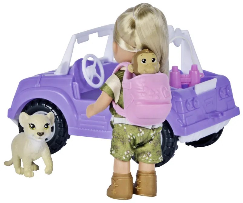 SIMBA Evi Love Safari – bábika v autíčku so zvieratkami
