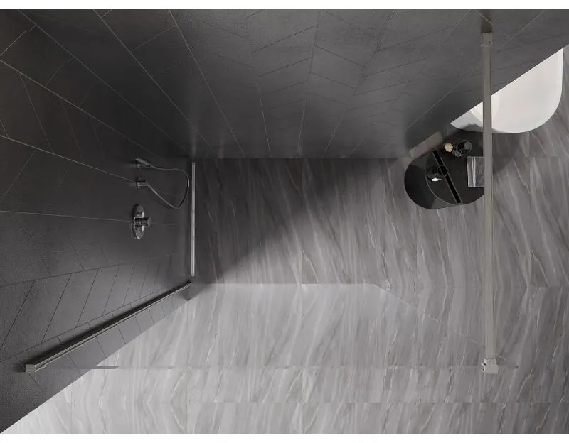 Mexen Kioto-X, sprchová zástena 100 x 200 cm, 10mm číre sklo, oceľový profil, 800-100-101-97-00-X