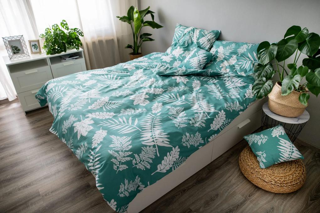 Jahu Posteľné obliečky  Palma green - DITA 140×200cm, 70 x 90 cm