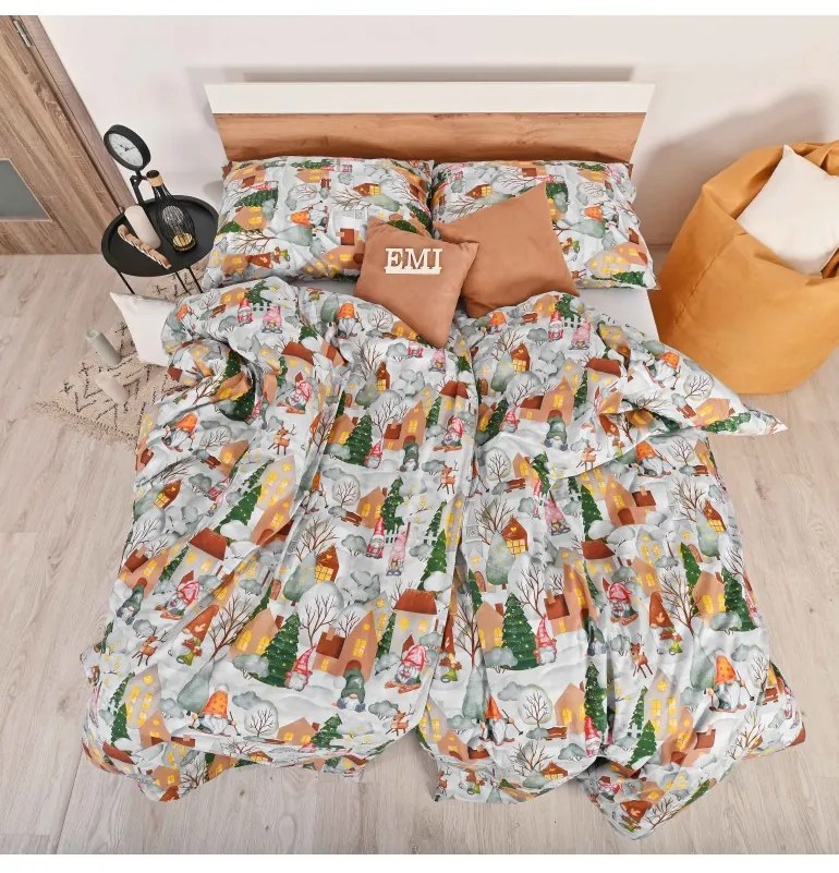 Vianočné bavlnené obliečky Carol EMI, Štandardný set jednolôžko obsahuje 1x 140x200 + 1x 70x90