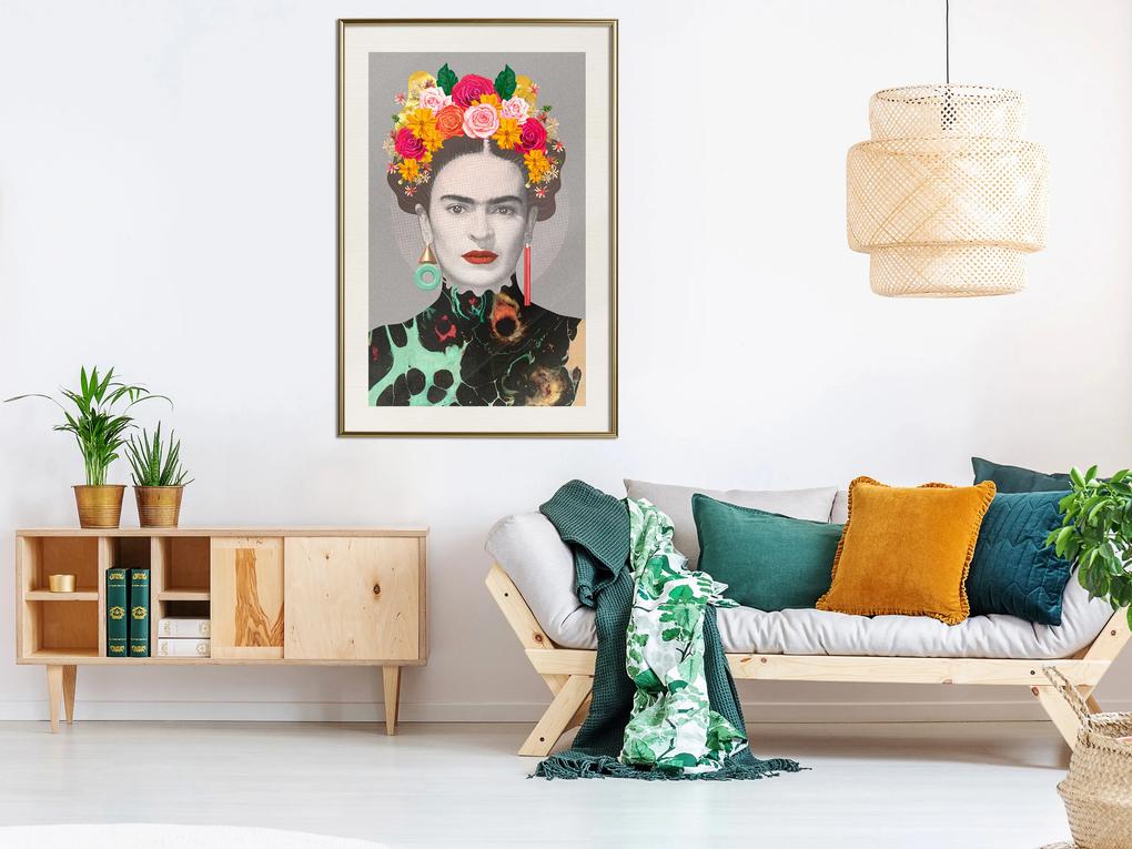 Artgeist Plagát - Majestic Frida [Poster] Veľkosť: 40x60, Verzia: Zlatý rám