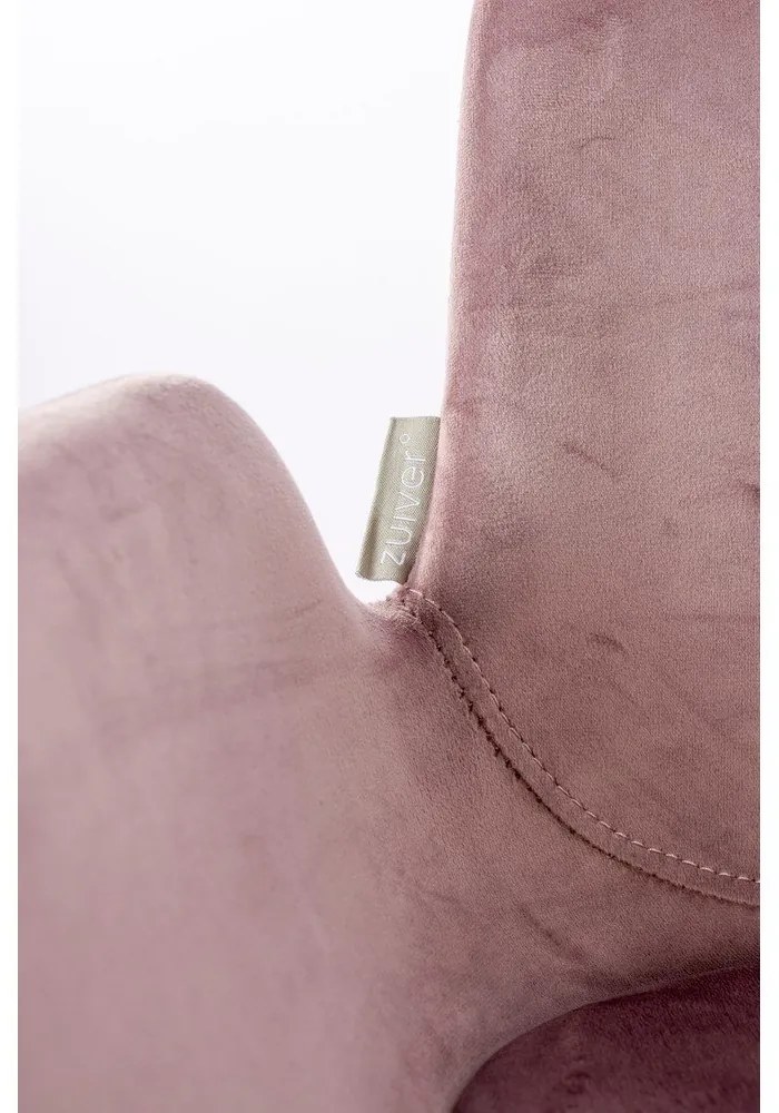 Svetloružové zamatové barové stoličky v súprave 2 ks 91,5 cm Brit – Zuiver