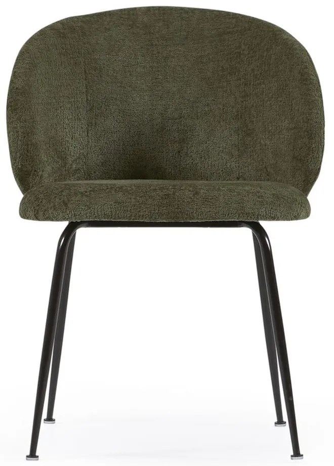Zelené čalúnené jedálenské kreslo Minna – Kave Home