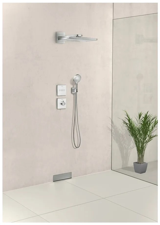 Hansgrohe ShowerSelect Glass, ventil pod omietku pre 3 spotrebiče, biela/chrómová, HAN-15736400