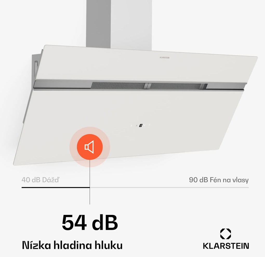 Klarstein Alina digestor, 90 cm, Smart, 615 m³/h, Tichý, EEK A