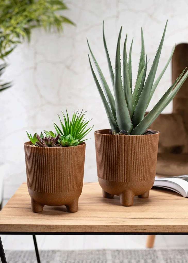 PLASTOVÝ KVETINÁČ HARMONY ECO 18X16 CM HNEDÁ