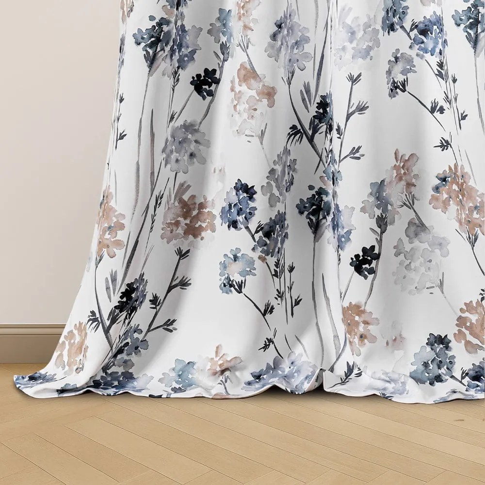 Biely/svetlomodrý dimout záves 135x250 cm Solkone – Restilo