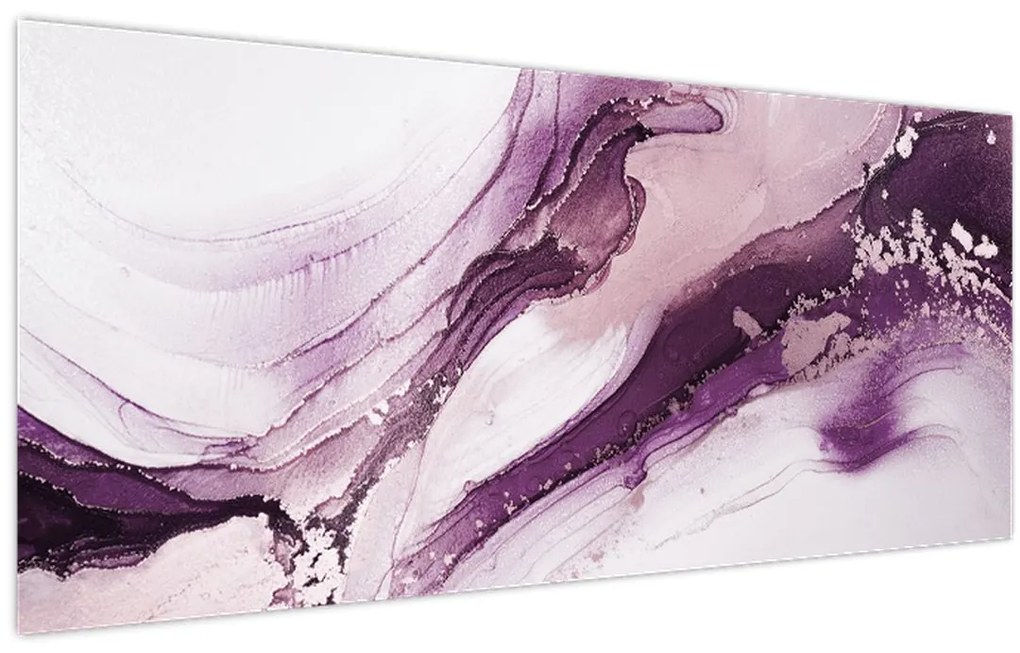 Obraz - Purple fluid art (120x50 cm)