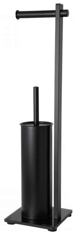 Erga Luki, držiak na toaletný papier a WC kefu 2v1, čierna matná, ERG-YKA-P.LUKI-FB